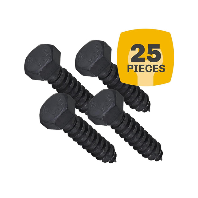 1/2 x 2 25-Piece Black Lag Bolts Rustproof 4-Layer Ceramic BLAKOTE 2X Protection of Galvanized Lag Screws – product detail