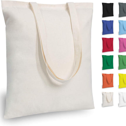 12-Pack Economical 16"x15" Cotton Tote Bags, Lightweight Medium Reusable Grocery Shopping Cloth Bags, Suitable for DIY, Advertising, Promotion, Gift, Activity