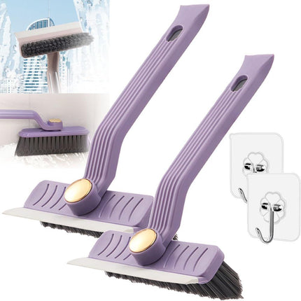 Multi-Function Rotating Crevice Cleaning Brush, 360° Rotating No Dead Corners Crevice Gap Brush Hard Bristle Crevice Gap Cleaning Brush, Household Cleaning Tool for Kitchen Bathroom (2, Purple)