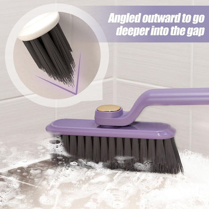 Multi-Function Rotating Crevice Cleaning Brush, 360° Rotating No Dead Corners Crevice Gap Brush Hard Bristle Crevice Gap Cleaning Brush, Household Cleaning Tool for Kitchen Bathroom (2, Purple)