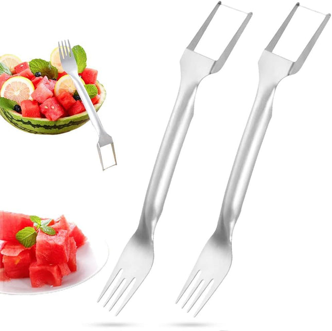 2-in-1 Watermelon Fork Slicer Stainless Steel Fruit Cutter Watermelon Cutter Slicer Tool (2)