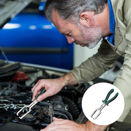 Electrical Disconnect Pliers, Fuel Line Pliers Automotive Electrical Connector Disconnect Pliers, Long Spark Plug Removal Pliers Car Fuel Feed Pipe Plier Universal Pipe Clip Repair Tool(1)