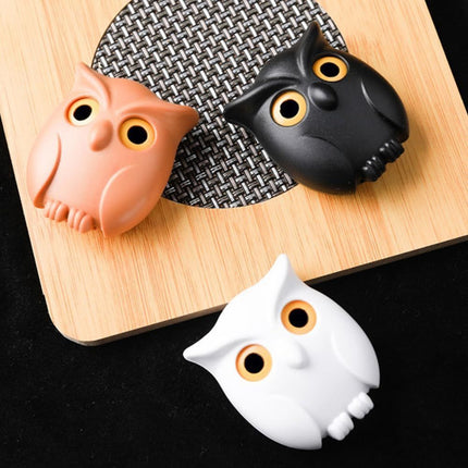 Owl Key Holder, Night Owl Magnetic Wall Key Holder Owl Key Hooks, Automatic Open Close Eyes Owl Key Holder with Wall Self-Adhesive Tape (Black+White)