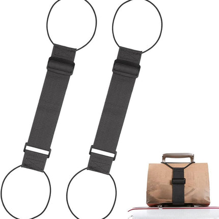 Multi Use Strong Adjustable Luggage Connector Straps, 2026 New Flexible and Adjustable Elastic Fastening Belt for Luggage Strap, Add a Bag Easy to Travel Suitcase (Black 2Pcs)