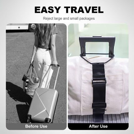 Multi Use Strong Adjustable Luggage Connector Straps, 2026 New Flexible and Adjustable Elastic Fastening Belt for Luggage Strap, Add a Bag Easy to Travel Suitcase (Black 2Pcs)