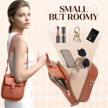 Vintage Large Capacity Messenger Bag, 2026 New Double Layer Large Capacity Messenger Bag Crossbody Leather Bag for Women