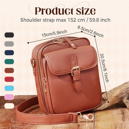 Vintage Large Capacity Messenger Bag, 2026 New Double Layer Large Capacity Messenger Bag Crossbody Leather Bag for Women