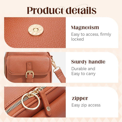 Vintage Large Capacity Messenger Bag, 2026 New Double Layer Large Capacity Messenger Bag Crossbody Leather Bag for Women