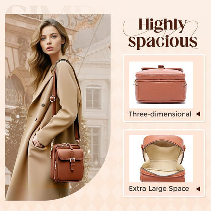 Vintage Large Capacity Messenger Bag, 2026 New Double Layer Large Capacity Messenger Bag Crossbody Leather Bag for Women
