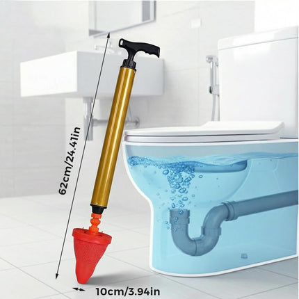Multipurpose Household High Pressure Toilet Plunger, 2026 Upgraded Powerful Air Drain Unclogger Heavy Duty Plunger Auger Clog Remover Tool for Toilet Bathroom Drains (1 Pc)