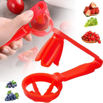 Cherry Tomato Strawberry Slicer, 2024 New Grape Cutter Grape Slicer for Toddlers, Grape Cutter Quarter Fruit Slicer tool for Vegetable Fruit Salad Cake Decoration (Red)