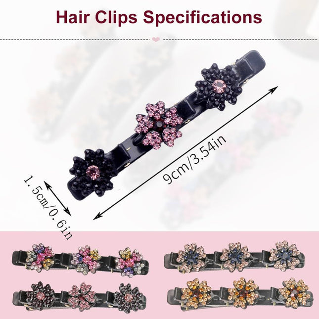 4 Pcs Sparkling Crystal Stone Braided Hair Clips for Women and Girls 2026 New Hair Braid – product detail