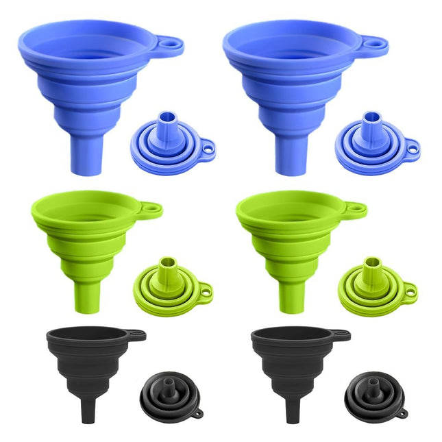 Kitchen Funnel Set 2025 New Food Grade Silicone Collapsible Funnel Funnels for Kitchen Use Filling (Color