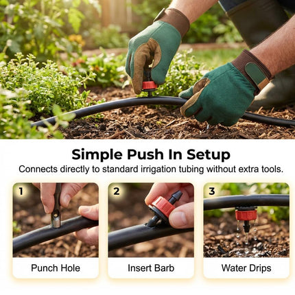 1 GPH Pressure Compensated Drippers Flow for Garden System, 2026 New Self-Cleaning Constant Flow Drippers Drip Irrigation Emitters System for 1/4 Inch Drip Irrigation Tubing (60, 1 GPH)