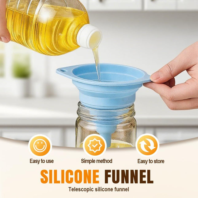 Kitchen Funnel Set 3 Pack Collapsible Silicone Funnels for Filling Water Bottles & Small Bottles – product detail