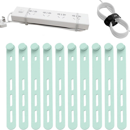 10 Pack Reusable Silicone Cable Ties - Adjustable Cord Organizer for Earphone, Phone Charger, Computer Cords - Office, Home Organization and Storage, Travel Essentials