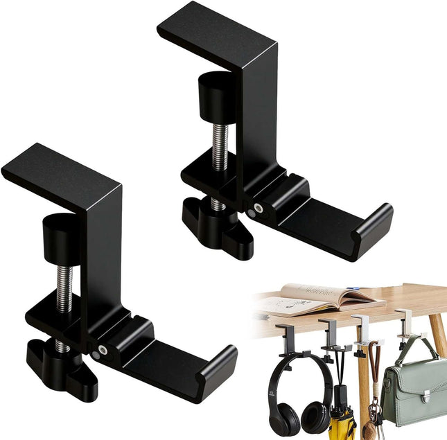 Headphone Stand Purse Hook for Table Foldable Space-Saving Headphone Bag Holder Multifunctional Desk (black