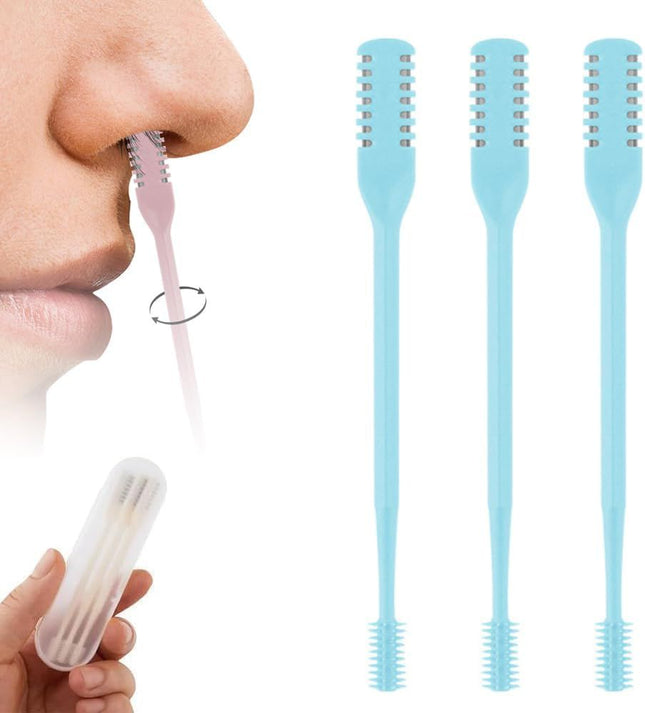 2-in-1 Nose Hair Trimmer for Men & Women Manual 360 Degree Rotating Multifunctional Nasal Hair Cutter & Ear