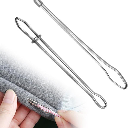 DIY Rope Threader Clip, Metal Easy Pull Drawstring Threader Tool with Tweezer Sewing Tool for Drawstring Replacement for Hoodies, Pants, Shorts, Sewing Supplies Accessories (2)