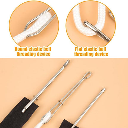 DIY Rope Threader Clip, Metal Easy Pull Drawstring Threader Tool with Tweezer Sewing Tool for Drawstring Replacement for Hoodies, Pants, Shorts, Sewing Supplies Accessories (2)