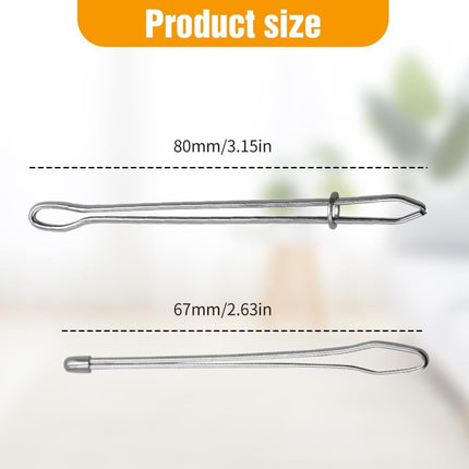 DIY Rope Threader Clip, Metal Easy Pull Drawstring Threader Tool with Tweezer Sewing Tool for Drawstring Replacement for Hoodies, Pants, Shorts, Sewing Supplies Accessories (2)