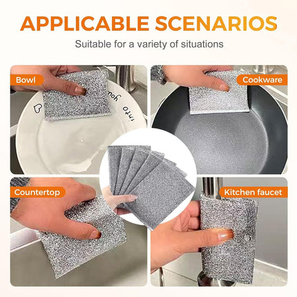 Multipurpose Wire Dishwashing Rag, Non-Scratch Wire Dishcloth for Wet & Dry Use - Reusable Metal Scrubbing Pad for Dishes & Sinks, All-Purpose Kitchen Sponge Cloth (2025 New) (3)
