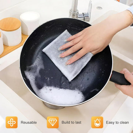 Multipurpose Wire Dishwashing Rag, Non-Scratch Wire Dishcloth for Wet & Dry Use - Reusable Metal Scrubbing Pad for Dishes & Sinks, All-Purpose Kitchen Sponge Cloth (2025 New) (3)