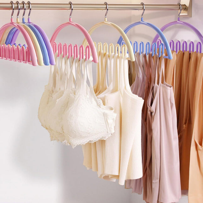 5 Pack Wave Hangers with Hooks for Bras Lingerie Cami Tops Space-Saving Storage Multi-Functional Closet