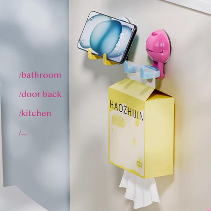 No-Trace No-Drill Vacuum Suction Cup Hook for Kitchen Bathroom, 3/6 Pack Colorful Dual-Head Door Back Towel Hangers (Pink Blue Purple,6)