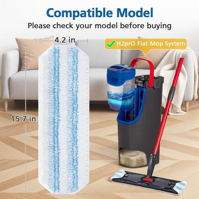 6 Pack H2prO Mop Pads Compatible with O Ceda H2PrO Flat Mop System 100 Percent – product detail