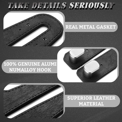 8 Pcs Car Headrest Hooks Purse Holder for Car Seat Headrest Universal Leather Bag Holder with Double Metal Hooks Seat Back Hanger for Handbags Grocery Bags Phones(Black)