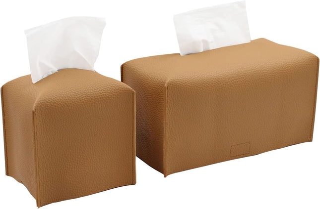 Tissue Box Cover Modern PU Leather Tissue Box Holder