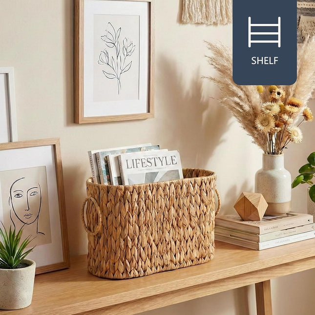 Toilet Paper Storage Basket Water Hyacinth Toilet Paper Holder for Up to 6 Mega Rolls – product detail
