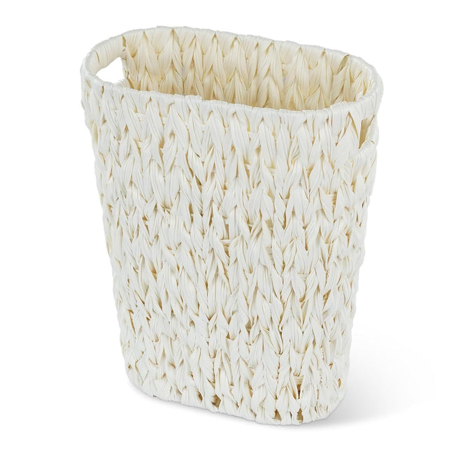 Wicker Trash Can Bathroom Trash Can Waterproof Wicker Waste Basket for Bathroom Narrow Small Waste Basket