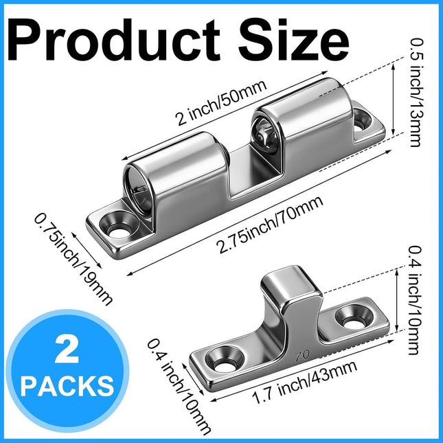 2 Pack Marine Grade 316 Stainless Steel Cabinet Tension Catch 70 mm Double Ball Tension – product detail