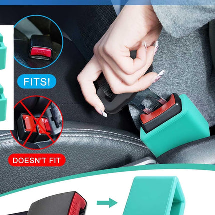 2 PCS Seat Belt Buckle Holder, Silicone Seatbelt Buckle Booster to Makes Receptacle Stand Upright for Easy Access (Mint Green)