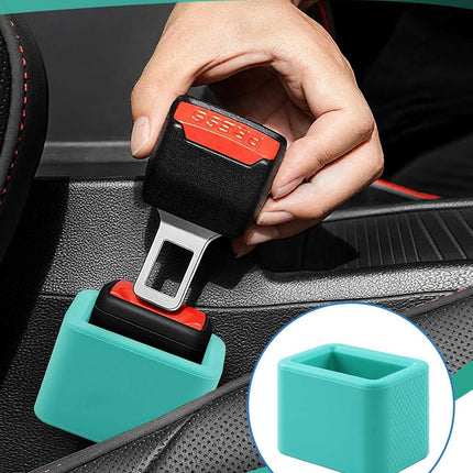2 PCS Seat Belt Buckle Holder, Silicone Seatbelt Buckle Booster to Makes Receptacle Stand Upright for Easy Access (Mint Green)