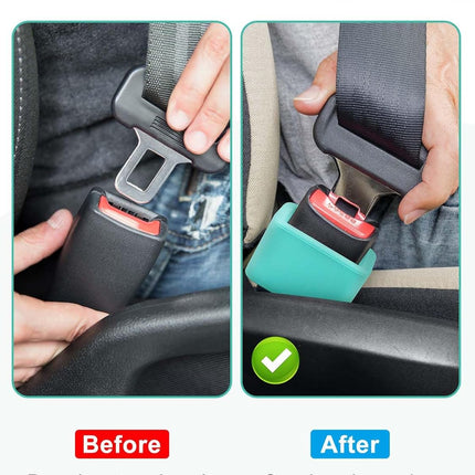 2 PCS Seat Belt Buckle Holder, Silicone Seatbelt Buckle Booster to Makes Receptacle Stand Upright for Easy Access (Mint Green)