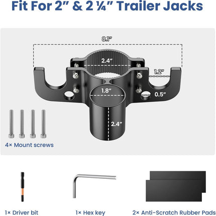 Aluminum Trailer Towing Chain Organizer with 7-Way Plug Holder- Heavy-Duty RV Tongue Jack Accessories