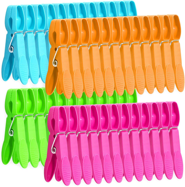 Clothes Pins 48 Pack Colored Plastic Clothespins Clothes Pins Heavy Duty Outdoor Non-Slip Laundry
