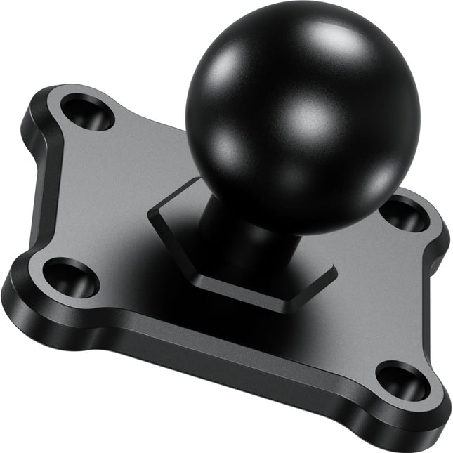 1'' Ball Mount Base with Aluminum Alloy 4-Hole AMPS Square Plate Compatible with RAM Mounts B Size 1 Inch Ball Double Socket Arm