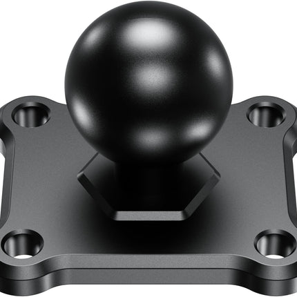 1'' Ball Mount Base with Aluminum Alloy 4-Hole AMPS Square Plate Compatible with RAM Mounts B Size 1 Inch Ball Double Socket Arm