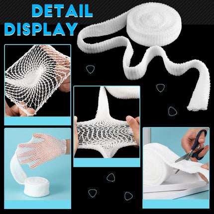 2 Rolls Tubular Bandage Elastic Net Wound Dressing Stretch Dressing Retainer Tubular Elastic Gauze Bandage for Wound Arm, Without The Use of Adhesive Tape (Size 4 for Arm, Leg or Foot)