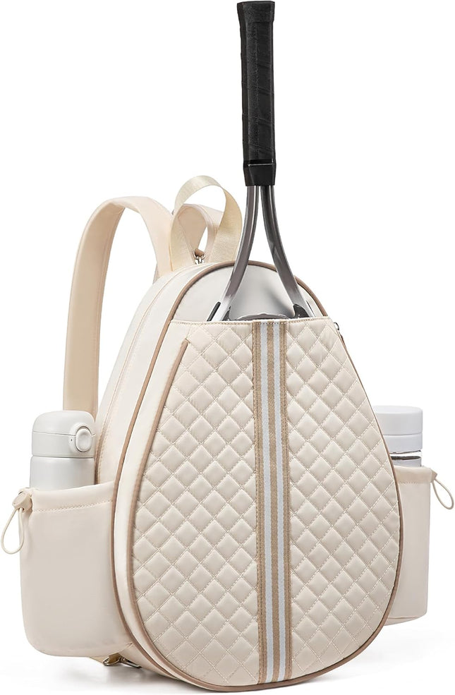 Tennis Bag Quilted Tennis Sling Crossbody Backpack Water Resistant Tennis Racket Bags for Women