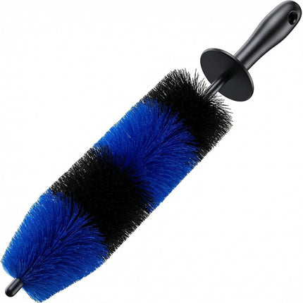 Master Wheel & Tire Brush, Easy Reach Wheel and Rim Deng Brush Long Soft Bristle, Car Tire Brush, Wheel Scrub Brush, Multipurpose use for Wheels Rims Exhaust Tips Motorcycles (Blue)