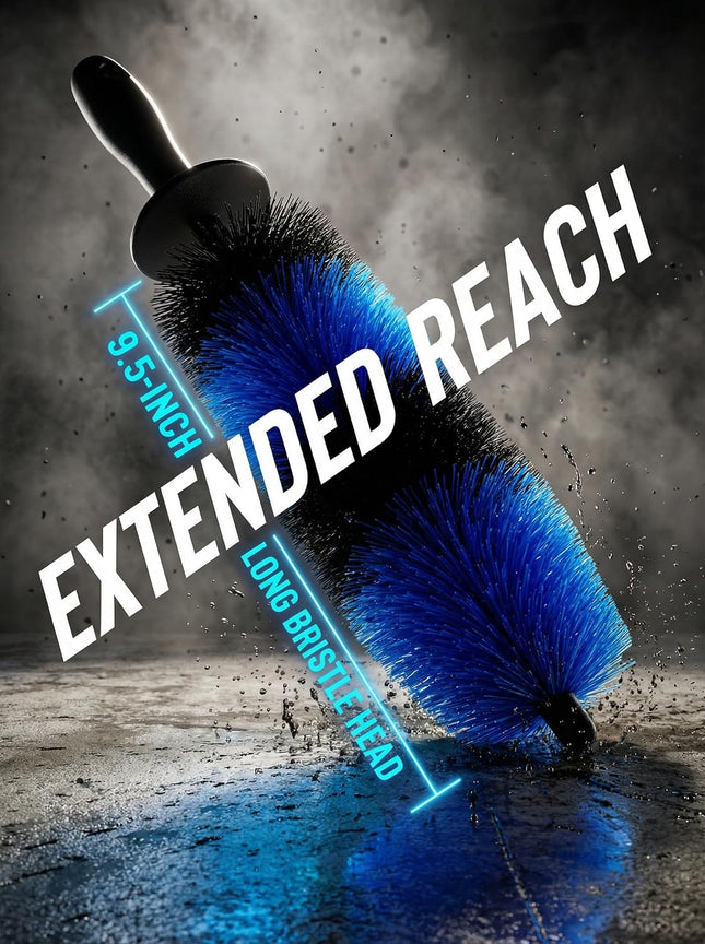 Master Wheel & Tire Brush Easy Reach Wheel and Rim Deng Brush Long Soft Bristle Car – product detail