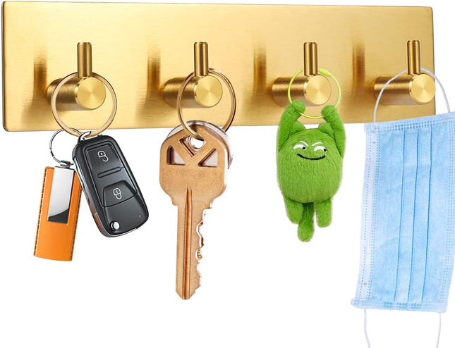 Key Holder for Christmas Wall Decorative Adhesive Stainless Steel Key Hooks Key Hanger Key