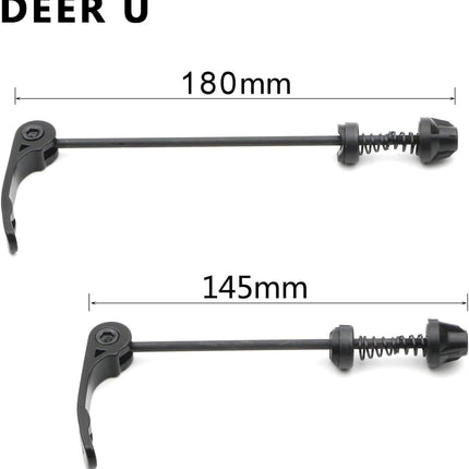 Road Mountain Bicycle MTB Wheel Hub Front and Rear Skewers Quick Release Clip Bolt Lever Axle QR 145/180 mm, a Pair