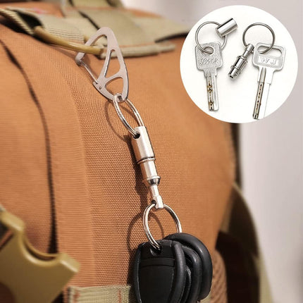 3 Pack Quick Release Detachable Keychain Dual Pull Apart Key Chain Spring Split Snap Separate Double Key Ring Lock Valet Keys Flashlights DIY Crafts Accessories