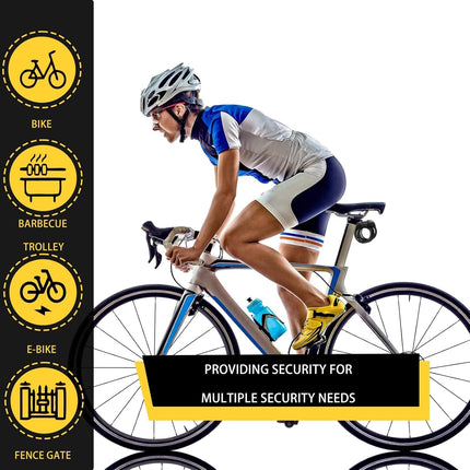 Bike Cable Lock 6FT Long, 4 Digit Resettable Combination Lock, Heavy Duty Steel Cable with Waterproof Vinyl Coating Anti Theft Security Lock for Road Bike E-Bike Scooter Fence Gate Toolbox